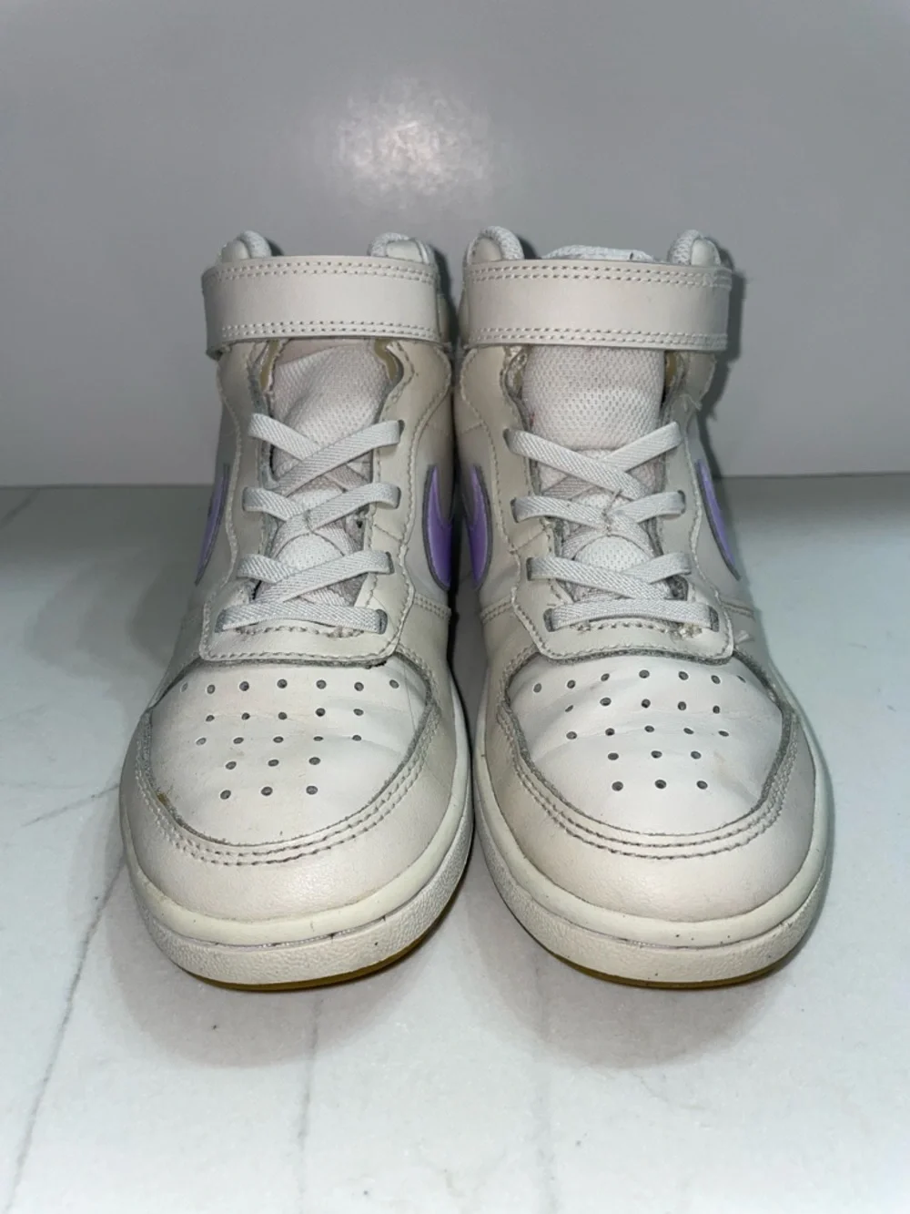 Nike Court Borough Mid 2 Grey & Light Purple Colorway Sneakers Girl’s Size 1Y